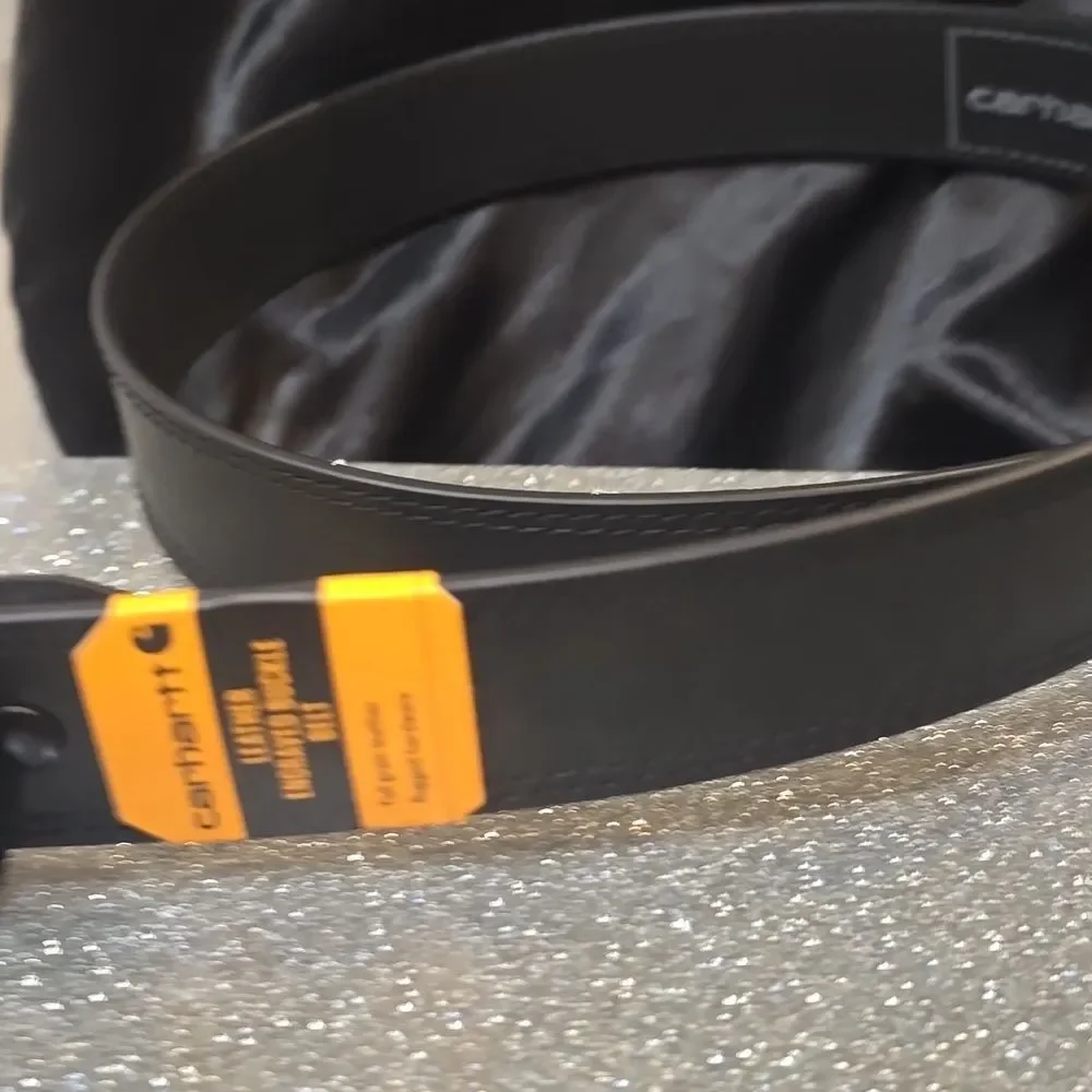 Carhartt‎ Hamilton Leather Engraved Buckle Belt- Black